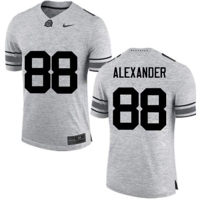 NCAA Ohio State Buckeyes Men's #88 AJ Alexander Gray Nike Football College Jersey QWM8845YU